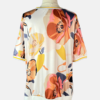 Stylites Round Neck Silk Short Sleeve Blouse with Waistband