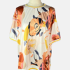 Stylites Round Neck Silk Short Sleeve Blouse with Waistband