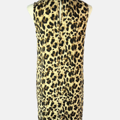 Stylites Sleeveless Leopard Design Knee Length Dress