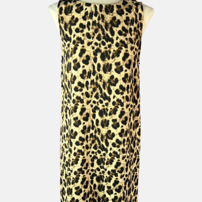 Stylites Sleeveless Leopard Design Knee Length Dress