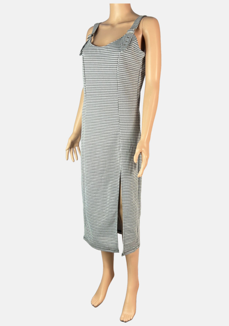 Stylites Sleeveless Plaid Midi Dress