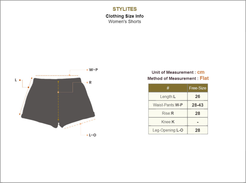 Stylites Summer Cool Lace Women's Crochet Shorts Size Chart