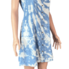 Stylites Tie-Dye V-Neck Light Denim Print Short Sleeve Dress with Back Strings