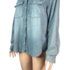 Stylites Soft Denim Long Sleeve Blouse with Collar