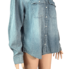 Stylites Soft Denim Long Sleeve Blouse with Collar