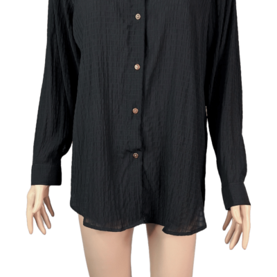 Stylites Linen Button Up Long Sleeve Blouse