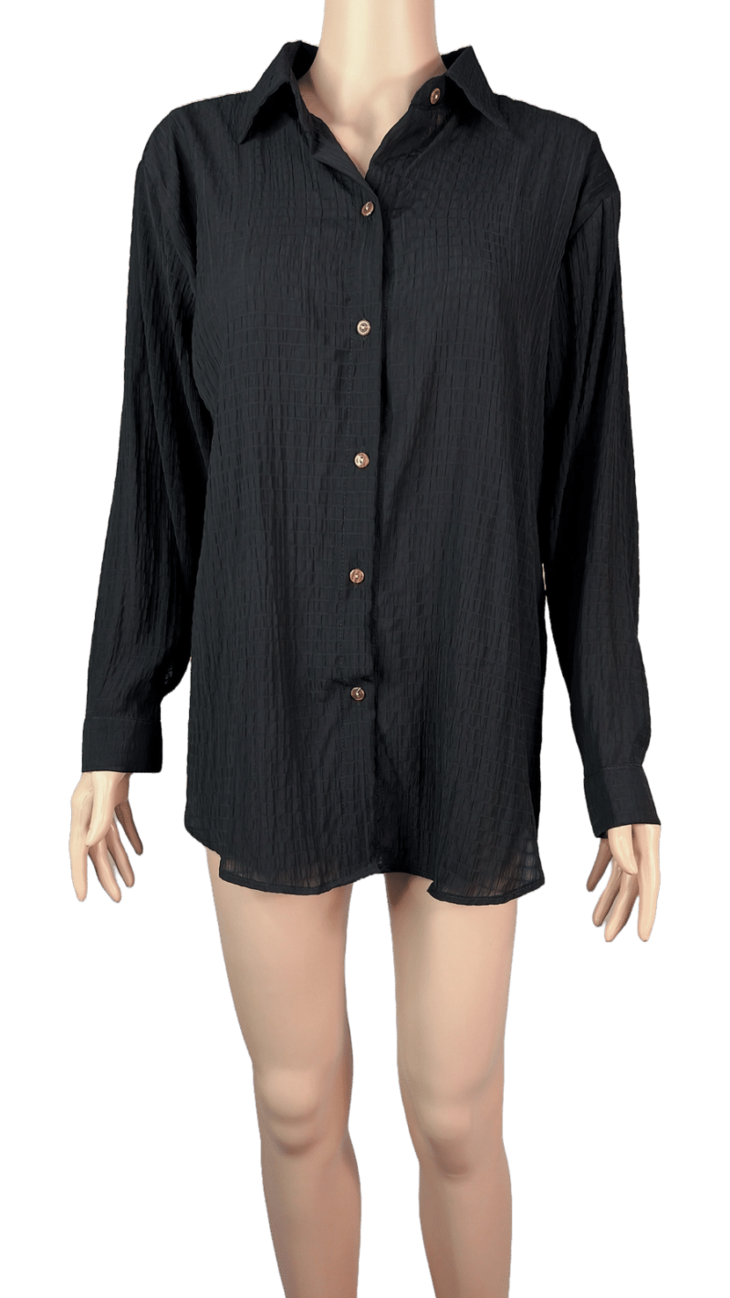 Stylites Linen Button Up Long Sleeve Blouse