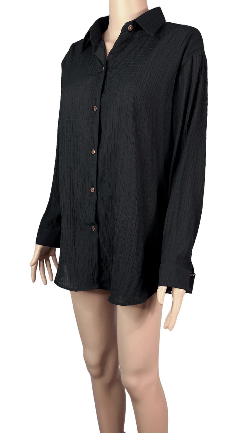 Stylites Linen Button Up Long Sleeve Blouse