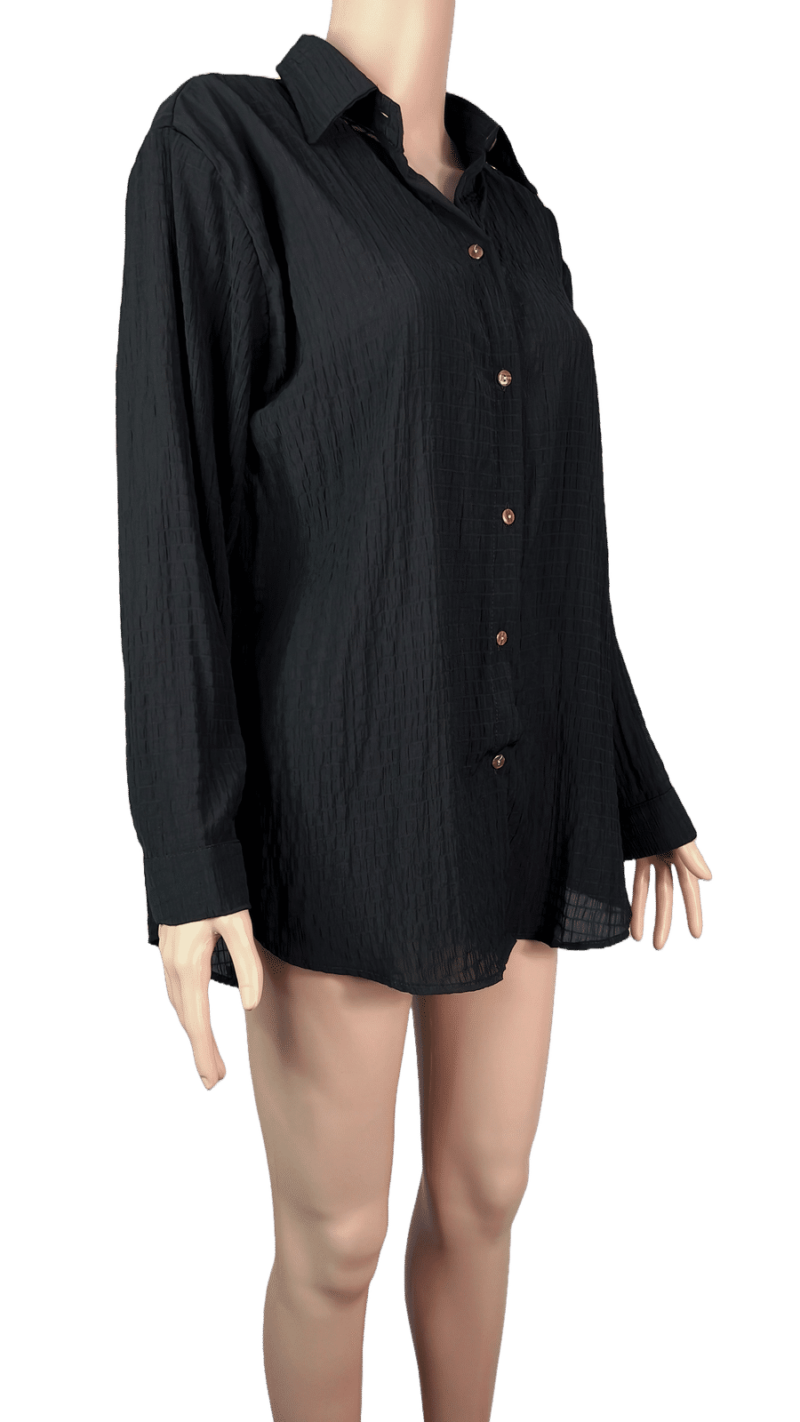 Stylites Linen Button Up Long Sleeve Blouse