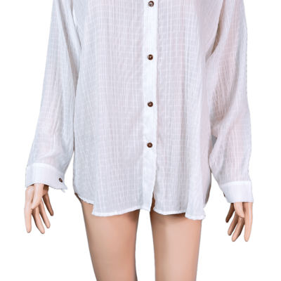 Stylites Linen Button Up Long Sleeve Blouse