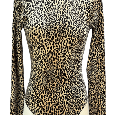 Stylites Knot Back Leopard Print Long Sleeve Bodysuit