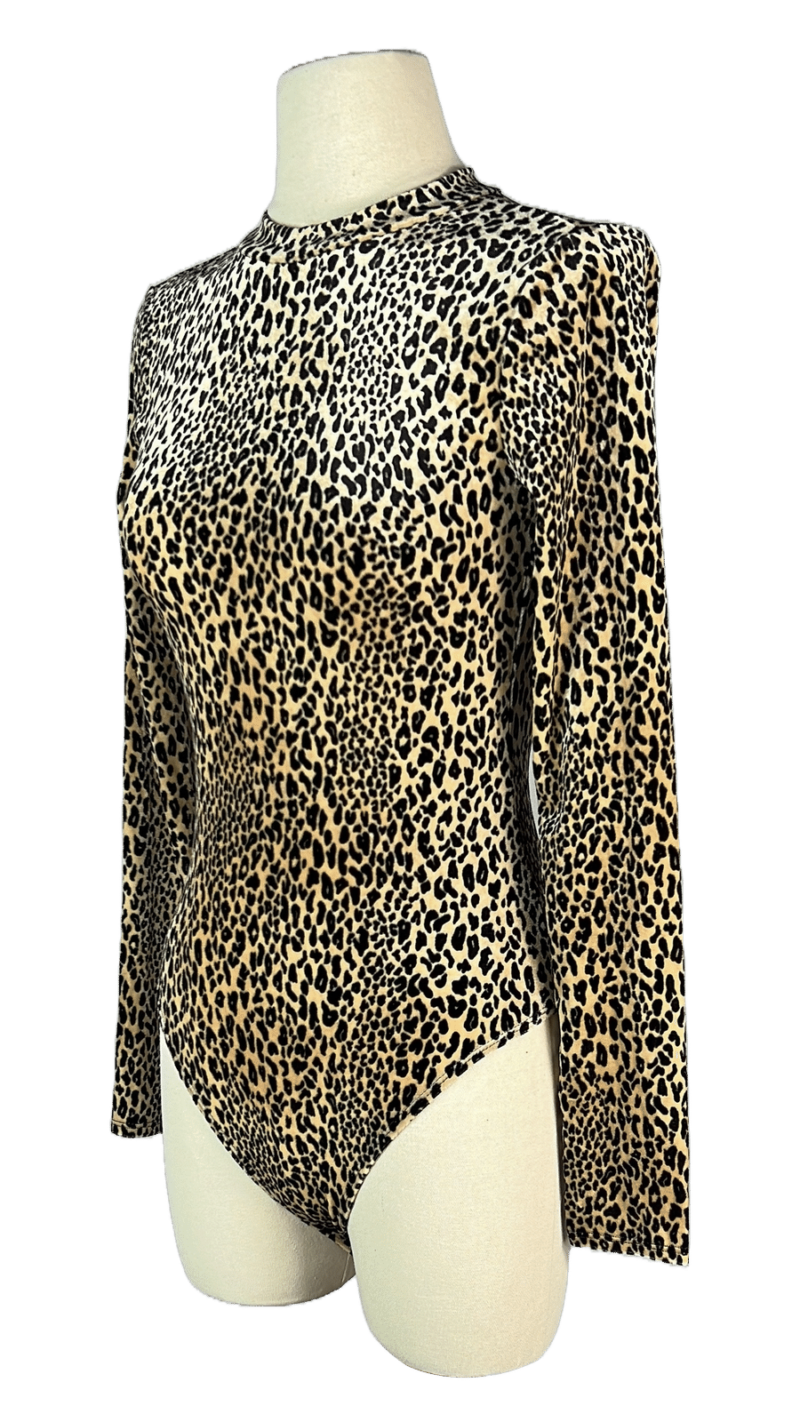 Stylites Knot Back Leopard Print Long Sleeve Bodysuit