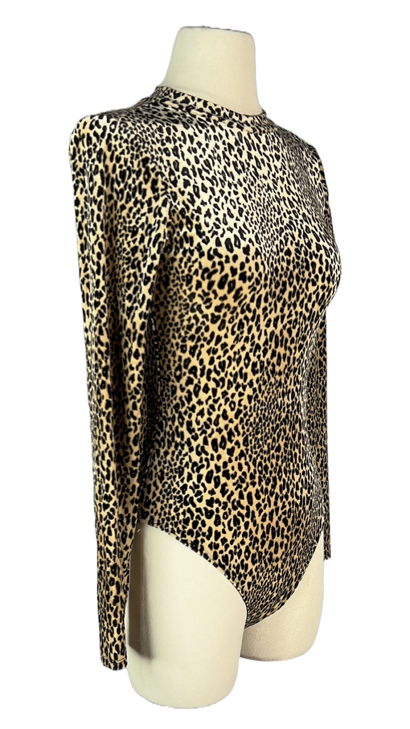 Stylites Knot Back Leopard Print Long Sleeve Bodysuit