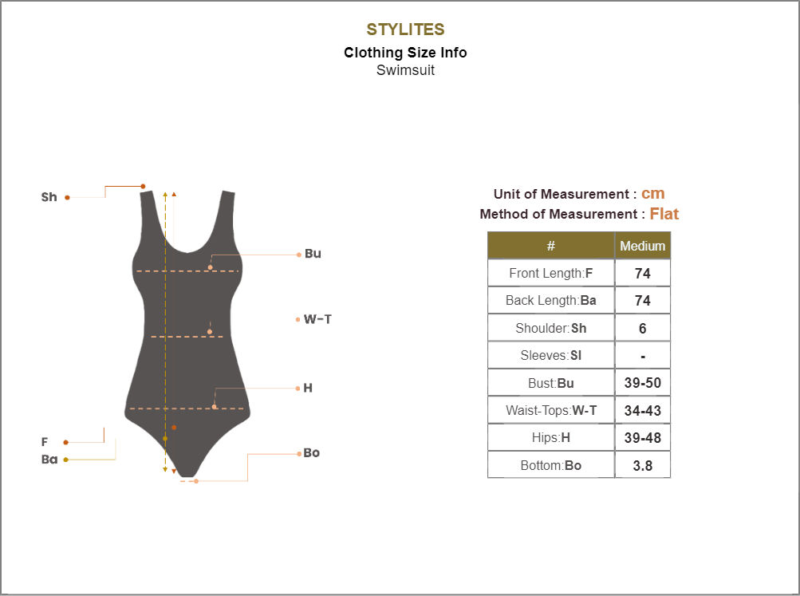 Stylites See-Through Sleeveless Swimwear Size Chart