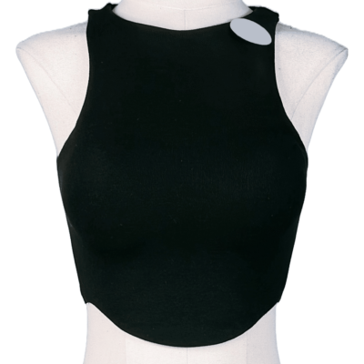 Stylites Women's High Round-Neck Padded Sleeveless Crop Top Blouse