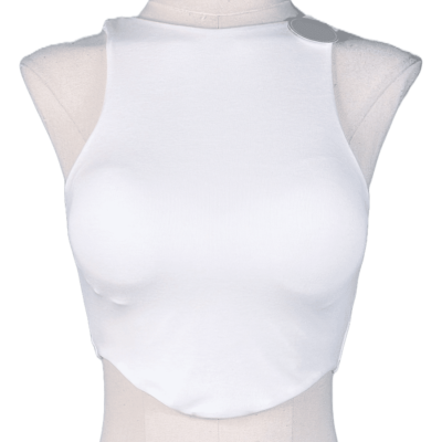 Stylites Women's High Round-Neck Padded Sleeveless Crop Top Blouse