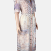 Stylites Women's Vintage Bohemian Short Sleeve Maxi Dress with Gold Beads Design