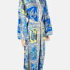 Stylites Women's Bohemian Long Sleeve Maxi Dress with Collar and Belt