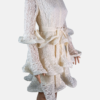 Stylites Zimmerman Inspired Tama Tiered Lace Ruffles Long Sleeve Short Dress with Cloth Belt