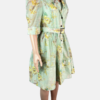 Stylites Zimmerman Inspired Linen Floral Print Short Sleeve Short Dress with Belt