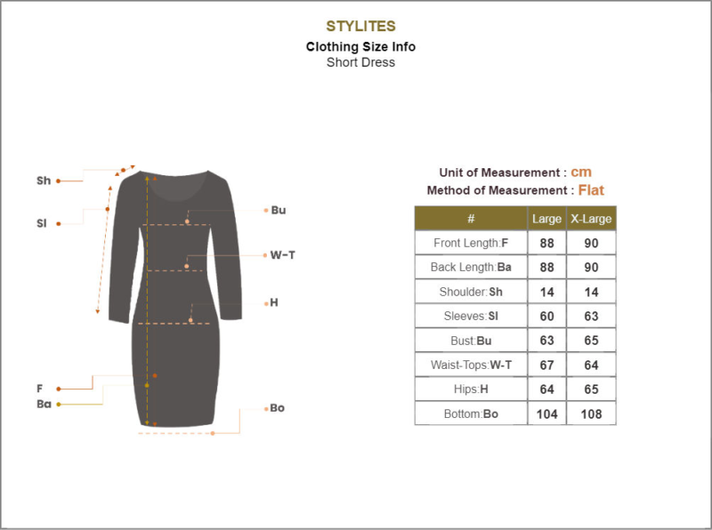 Stylites Zimmerman Inspired Bohemian Print Patchwork Long Sleeve Mini Dress with Camisole and String Belt Size Chart