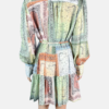 Stylites Zimmerman Inspired Bohemian Print Patchwork Long Sleeve Mini Dress with Camisole and String Belt