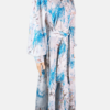 Stylites Floral Pattern High Neck Lantern Long Sleeves Maxi Long Dress