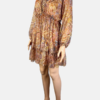 Stylites Zimmerman Inspired Bohemian Silk Long Sleeve Mini Dress with Matching Camisole