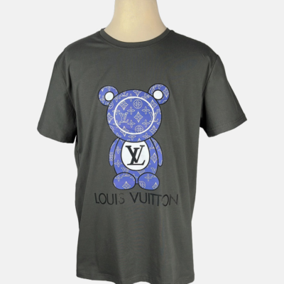 Stylites Louis Vuitton Round Neck Shirt with Louis Vuitton Blue Teddy Bear Front Print Size Chart