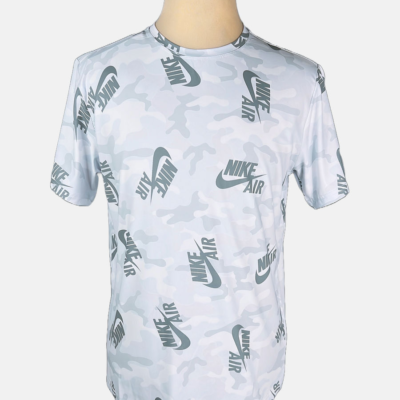 Stylites Nike Round Neck Shirt with Light Gray Camouflage Design and Nike AIr Logo Prints