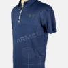 Stylites Under Armor Zip Up Polo Shirt with Black Under armor Logo on Left Chest and a "UNDER ARMOR" Text and Circular Loops Sillhouette Front Print