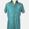 Stylites Under Armor Button Polo Shirt with Silver Under Armor Logo on Left Chest  and Under Armor Logo and Text and Arrows Sillhouette Front Print