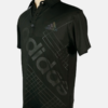 Stylites Adidas Button Polo Shirt with Semi Reflecting Dark Purple-Green Chrome Adidas (3-Stripes) Logo Print on Left Chest