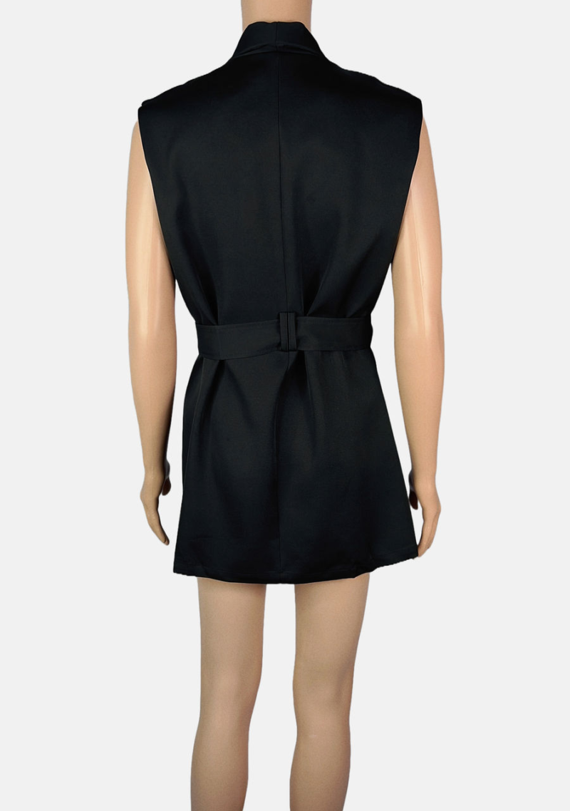 Stylites Vest Dress with Two Breast Pockets and included Cloth Belt